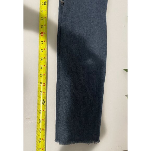 Good American Womens Distressed Skinny Jeans Size 8/29 Blue Raw Hem Cotton Blend - Picture 12 of 15